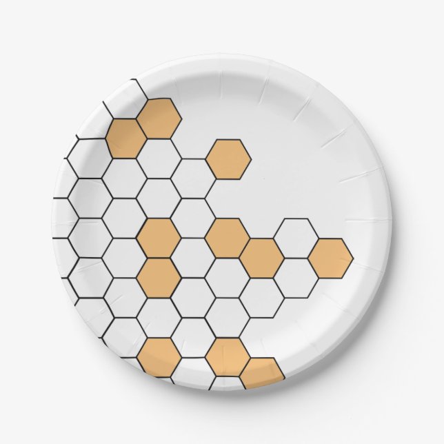 Moderne Honeycomb | Feiern Pappteller (Vorderseite)