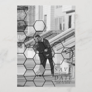Moderne Honigwaben Save The Date Foto