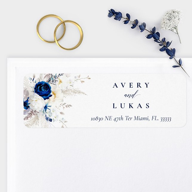 Moderne Horizon Blue & White Floral Wedding Return (Von Creator hochgeladen)
