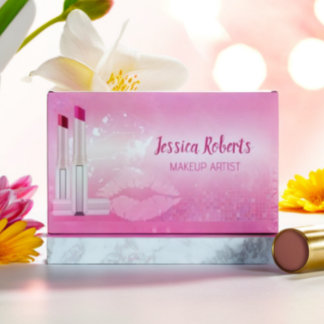 Moderne Hot-Pink-Lippen Makeup Artist Magnetische Visitenkarte