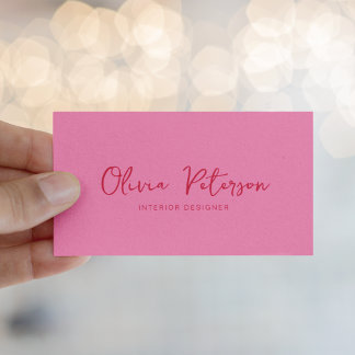 Moderne Hot Pink Rote Kalligrafie  Visitenkarte