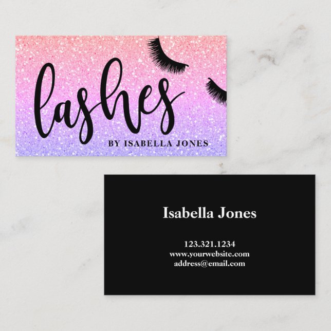 Moderne hübsche, gürtelglänzende, ombre Glitzer La Visitenkarte (Vorne/Hinten)