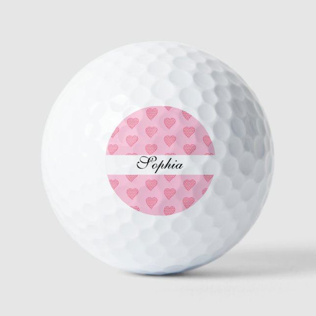 Moderne Hübsche Herzform mit Personalisierten Punk Golfball (Vorderseite)