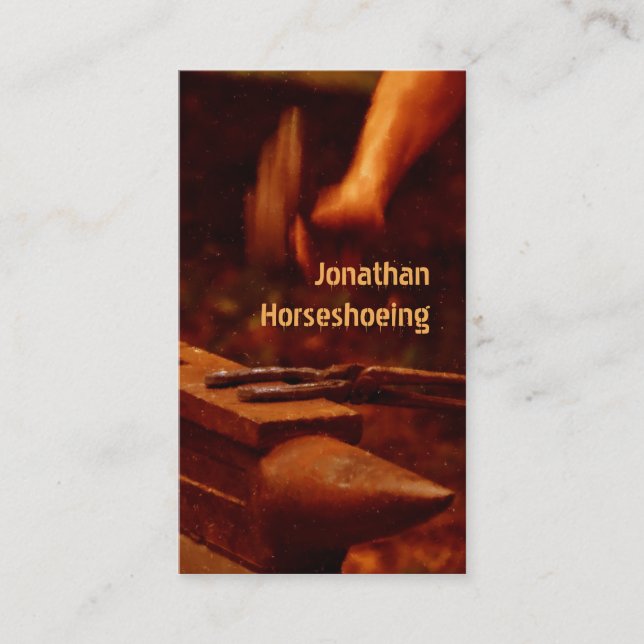 Moderne Hufschmiedschmiede Visitenkarte (Vorderseite)