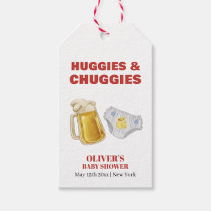 Moderne Huggies Chuggies Bierwindel Baby-Party  Geschenkanhänger