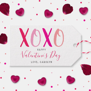 Moderne Hugs & Kisses (XOXO) Valentinstag Geschenkanhänger