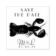 Moderne Hummer Ocean Save the Date Design Briefmar