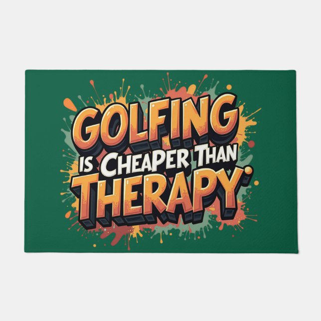 Moderne humorvolle Golftherapie Spaß Fußmatte (Vorderseite)