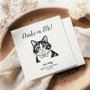 Moderne Hunde-Hochzeits-Cocktailservietten  Serviette