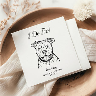 Moderne Hunde-Hochzeits-Cocktailservietten  Serviette