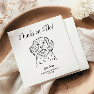 Moderne Hunde-Hochzeits-Cocktailservietten  Serviette