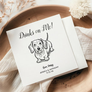 Moderne Hunde-Hochzeits-Cocktailservietten  Serviette