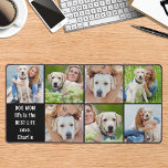 Moderne Hunde-Mama Lebensdauer Custom 7 FotoCollag Schreibtischunterlage<br><div class="desc">Diese Schreibtischmatte verfügt über eine individuell anpassbare Collage aus Foto mit sechs Fotos Ihrer Wahl, die sich perfekt für die Präsentation Ihrer besten Freunde, Haustiere, Familienmitglieder oder Kinder eignet. Das moderne und niedliche Design eignet sich ideal für Hundemütter, Großeltern und Freunde oder für alle, die ein lustiges Schreibtischaccessoire suchen. Es...</div>