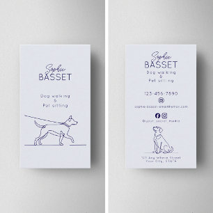 Moderne Hundebetreuung, Haustiersitting Minimalist Visitenkarte