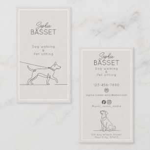 Moderne Hundebetreuung, minimalistisches Haustiers Visitenkarte