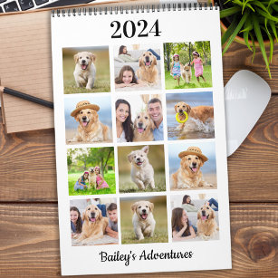 Moderne Hundefamilie für Fotos kreieren Ihren eige Kalender