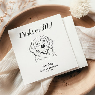 Moderne Hundehochzeits-Cocktailserviette  Serviette