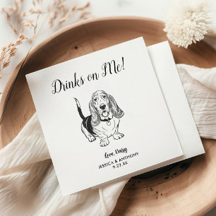 Moderne Hundehochzeits-Cocktailservietten Serviette