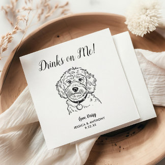 Moderne Hundehochzeits-Cocktailservietten Serviette