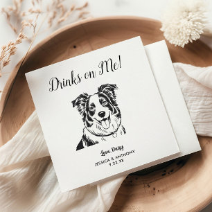 Moderne Hundehochzeits-Cocktailservietten Serviette