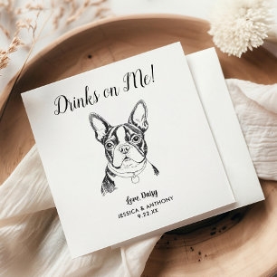 Moderne Hundehochzeits-Cocktailservietten  Serviette
