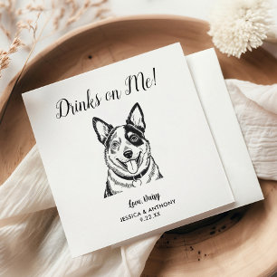 Moderne Hundehochzeits-Cocktailservietten Serviette