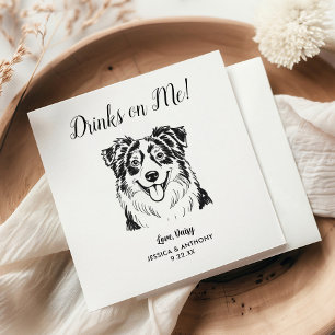 Moderne Hundehochzeits-Cocktailservietten Serviette