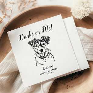 Moderne Hundehochzeits-Cocktailservietten Serviette