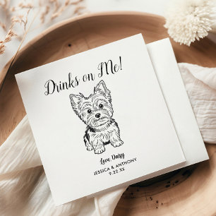 Moderne Hundehochzeits-Cocktailservietten  Serviette