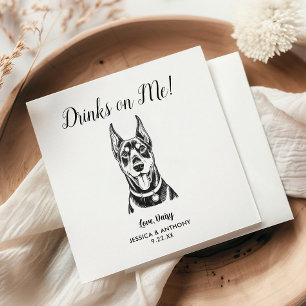 Moderne Hundehochzeits-Cocktailservietten  Serviette