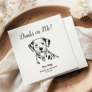 Moderne Hundehochzeits-Cocktailservietten Serviette