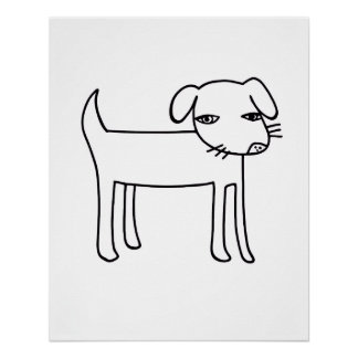 moderne Hundeillustration Poster