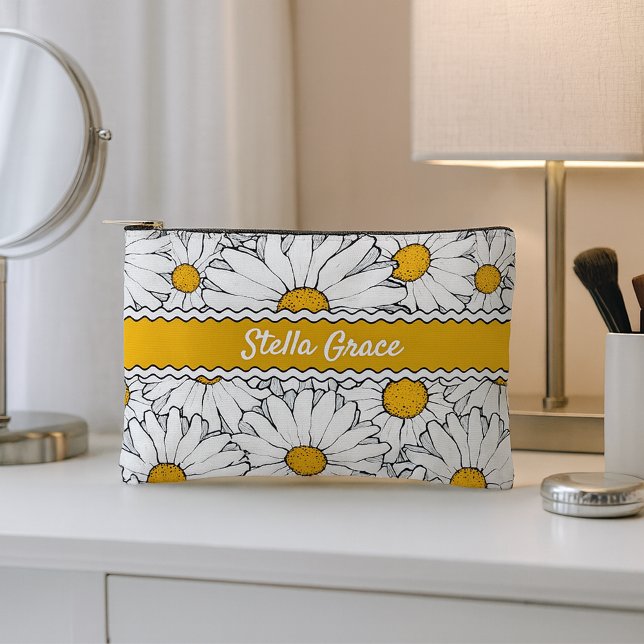 Moderne Hütte Daisy Art Muster Zubehörtasche (Von Creator hochgeladen)