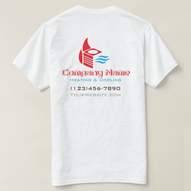 Moderne HVAC-Logo-Design-Uniform T-Shirt (Design Rückseite)