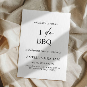 Moderne I Do BBQ Outdoor-Hochzeit Verlobungsfeier Einladung