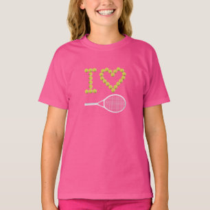 Moderne I-Liebe Tennis Pink Girls' T-Shirt