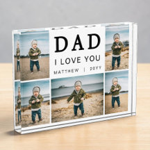 Moderne I Love You Dad Gitter Collage 5 Foto Block