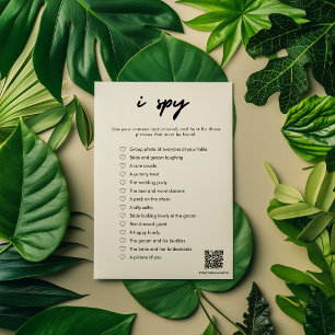 Moderne I Spy Wedding Game Card Einladung
