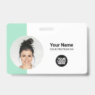 Moderne ID-Karte Minimalistischer QR-Rund-Foto Ausweis