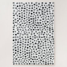 Moderne Ikonen-zackiges Monochrom