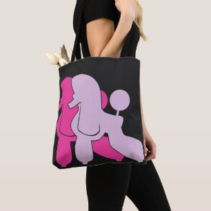 Moderne Illustration eines rosa Pudel-Paares Tasche