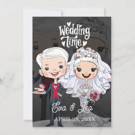 Moderne Illustrierte Hochzeitseinladung Save The Date