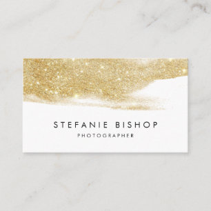 Moderne Imitat Gold Glitzer Sparkasse Pinke Stroke Visitenkarte