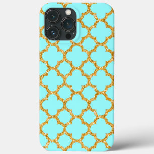 Moderne Imitat-GoldGlitzer-Mosaik Quatrefoil Kunst Case-Mate iPhone Hülle