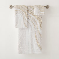 Moderne Imitate aus weißem Marmor Gold Glitzer