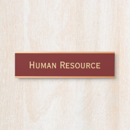 Moderne Imitate Gold Brown Office Name Türschild