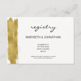 Moderne Imitate Gold Brushstroke Wedding Card Begleitkarte