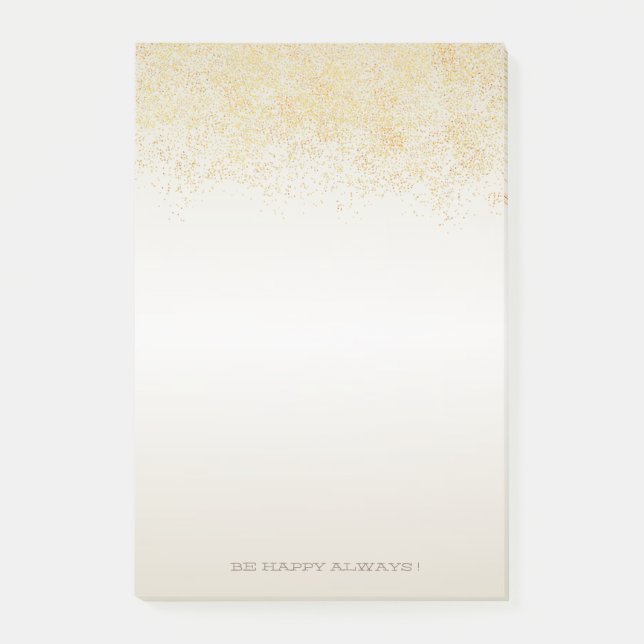 Moderne Imitate Gold Confetti - Personalisiert Post-it Klebezettel (Vorderseite)