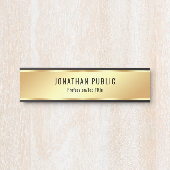 Moderne Imitate Gold Elegante Vorlage Custom Türschild (Vorderseite )