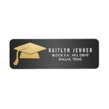 Moderne Imitate Gold Foil Abschluss Hat Black